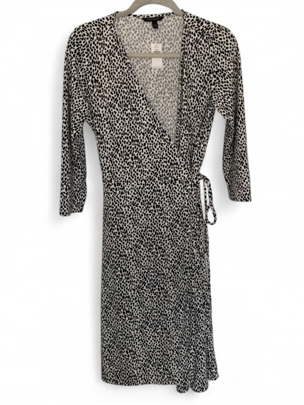 NWT Banana Republic Black & White Animal-Print Wrap Dress